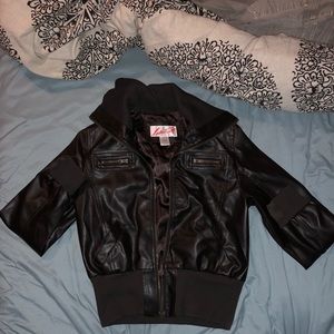 Lipstick Faux Leather Jacket